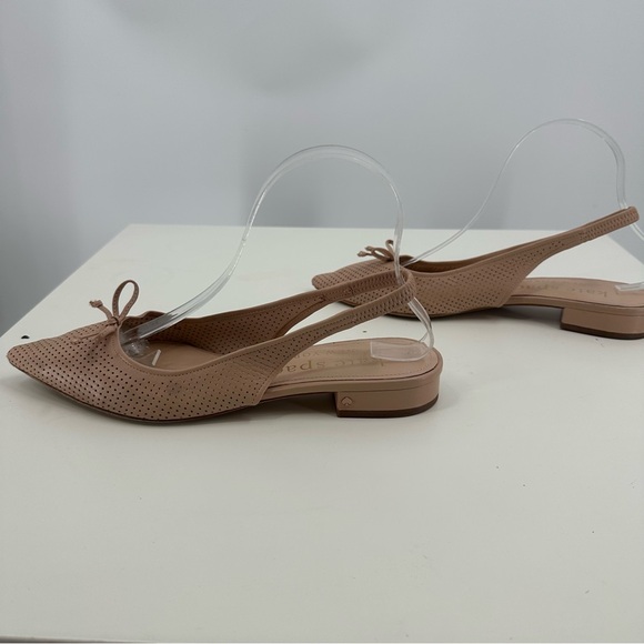 Kate Spade VERONICA PERFORATED SLINGBACK BALLERINA FLATS Blush Pink Sz 8 - Picture 11 of 13